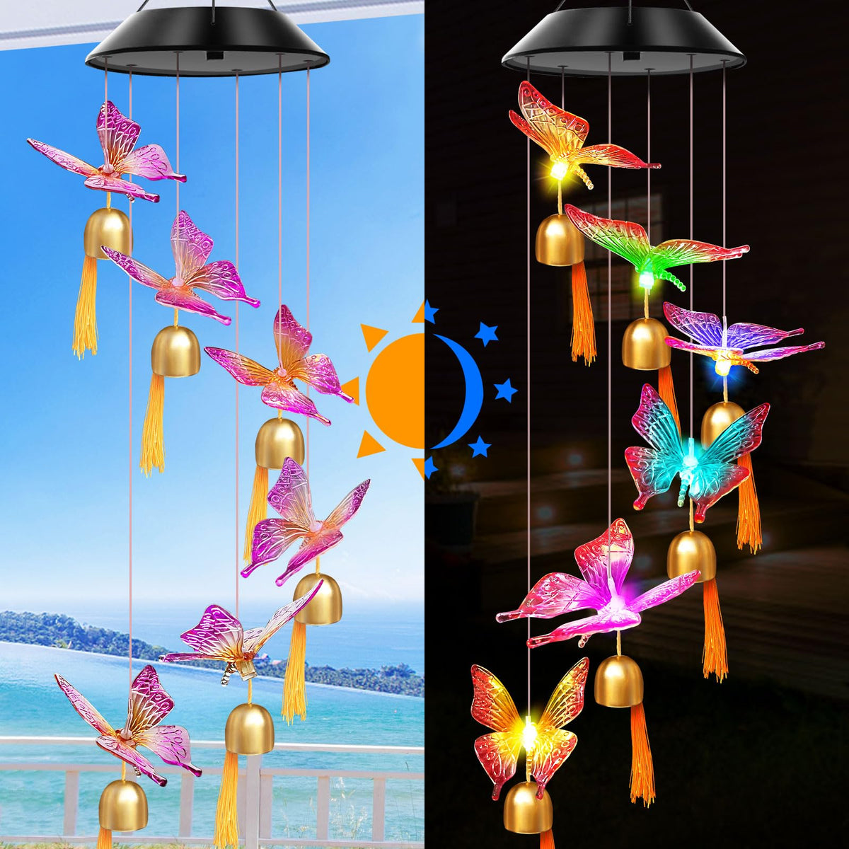 Solar Wind Chimes Color Changing Lights