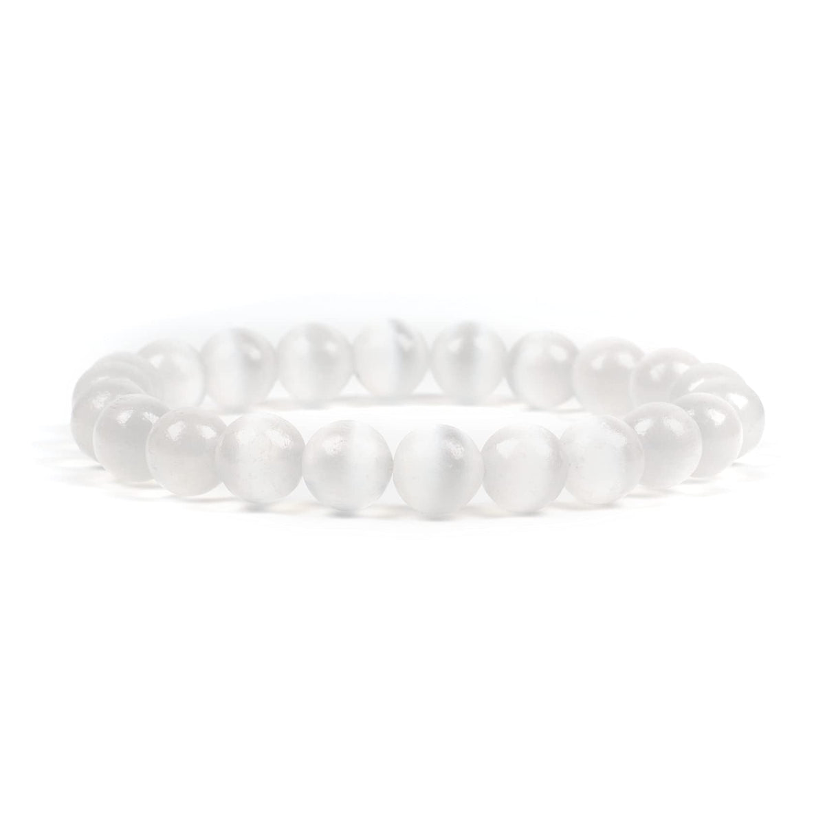 Selenite Bracelet 8mm Beaded Bracelet (Selenite / Medium)