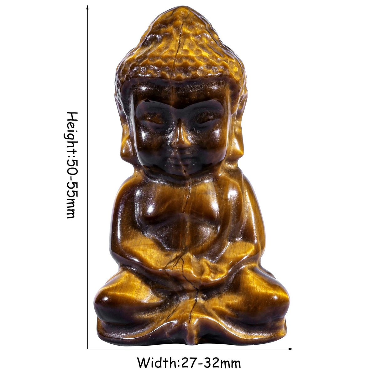 Pocket Stone Baby Buddha Crystal Statue for Home Decoration (Brown)