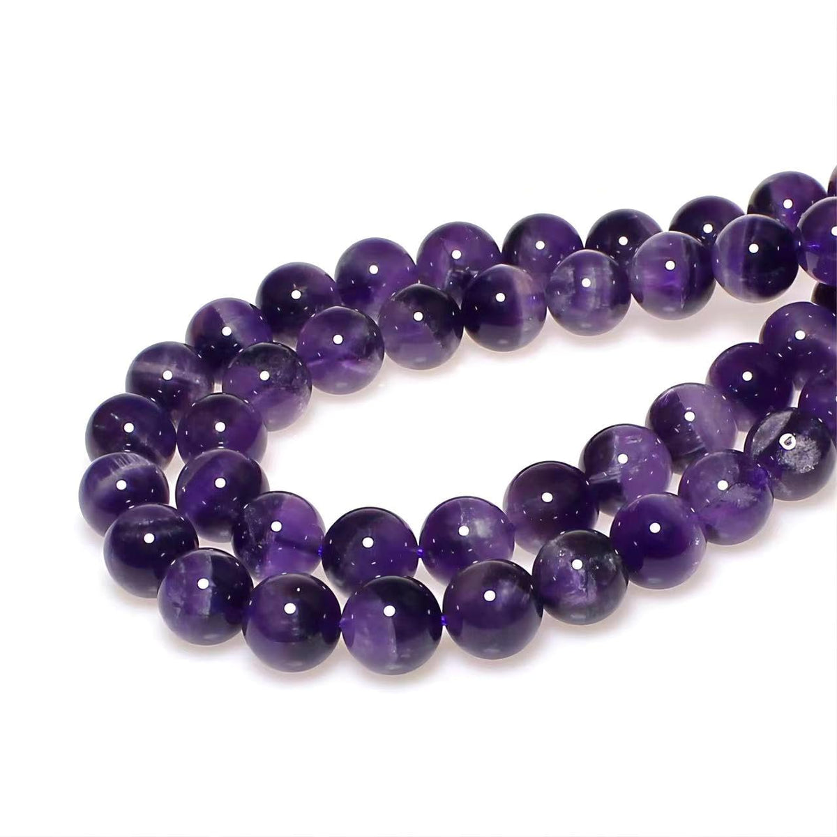 Natural Dreamy Amethyst Beads Round Stone Beads DIY Loose Beads for Jewelry Making Beads 15" (Dreamy Amethyst / 8mm)