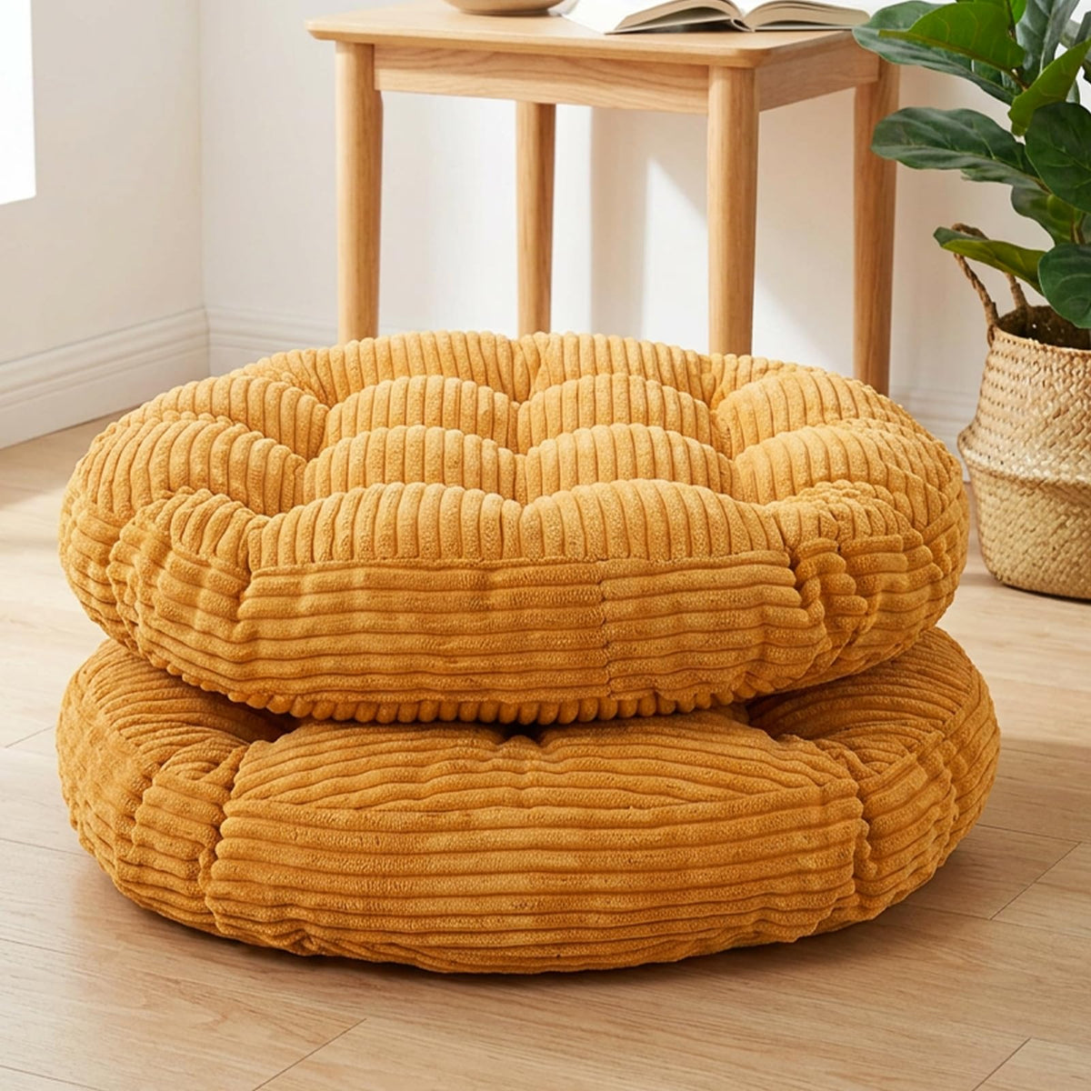 Large Floor Pillow for Adults (Round-orange)