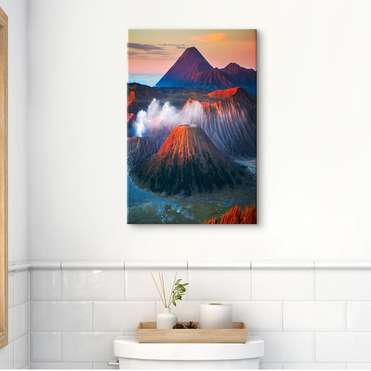 Nature Landscape Wall Art Hawaii Volcanoes National Park Pictures Volcano Mountain Painting Poster Neutral Natural Scenery Canvas Prints Travel Aesthetic Canvas Artwork for Home Decorations 16x24" (24"L x 16"W / Volcano)