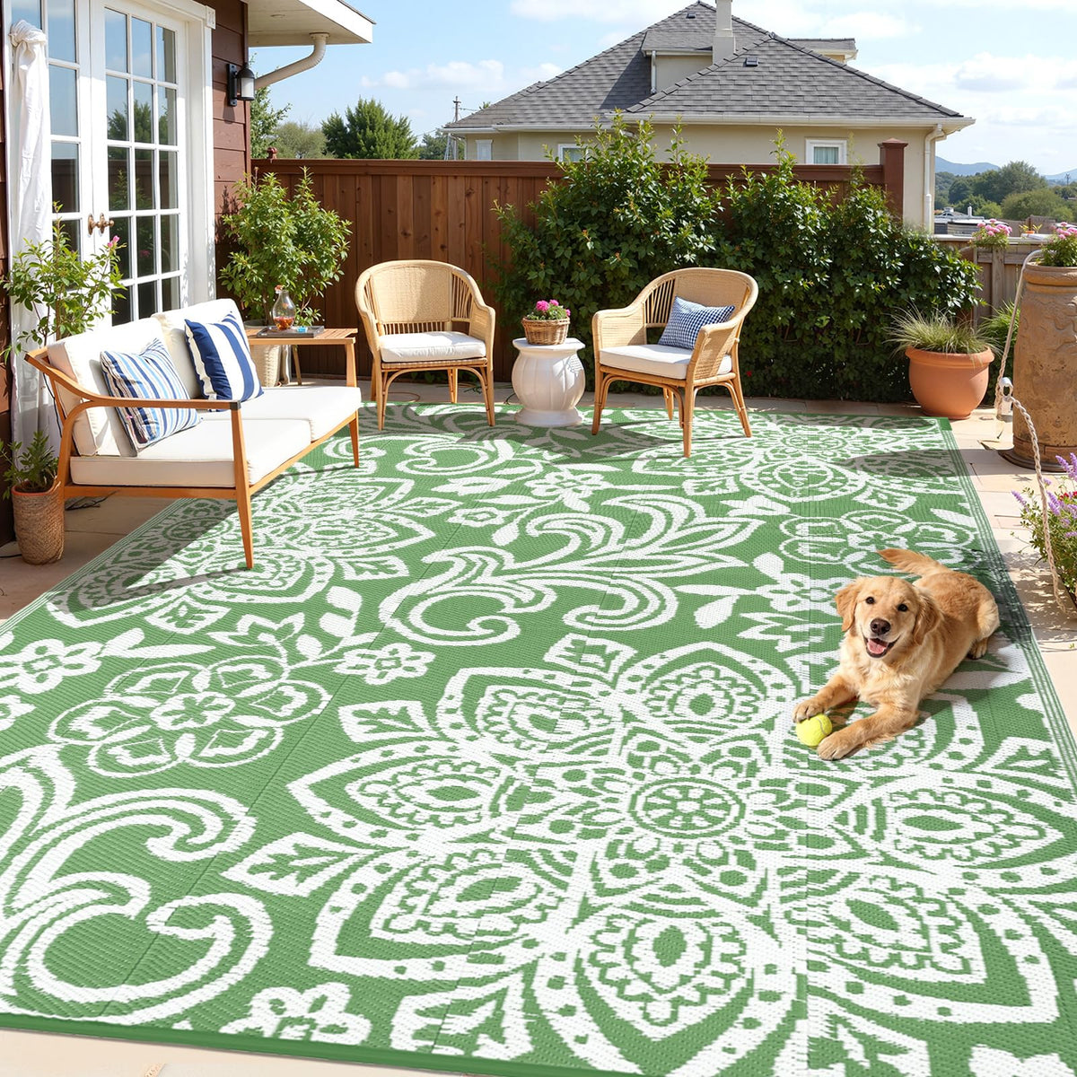 Waterproof Outdoor Rug 8' x 10' (Green / 8' x 10')