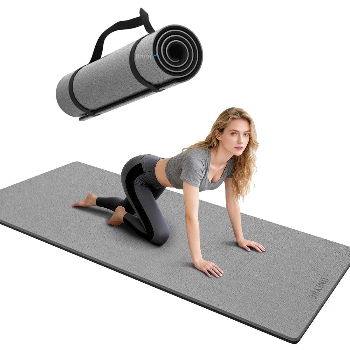 Yoga Mat Thick (Grey + Black)
