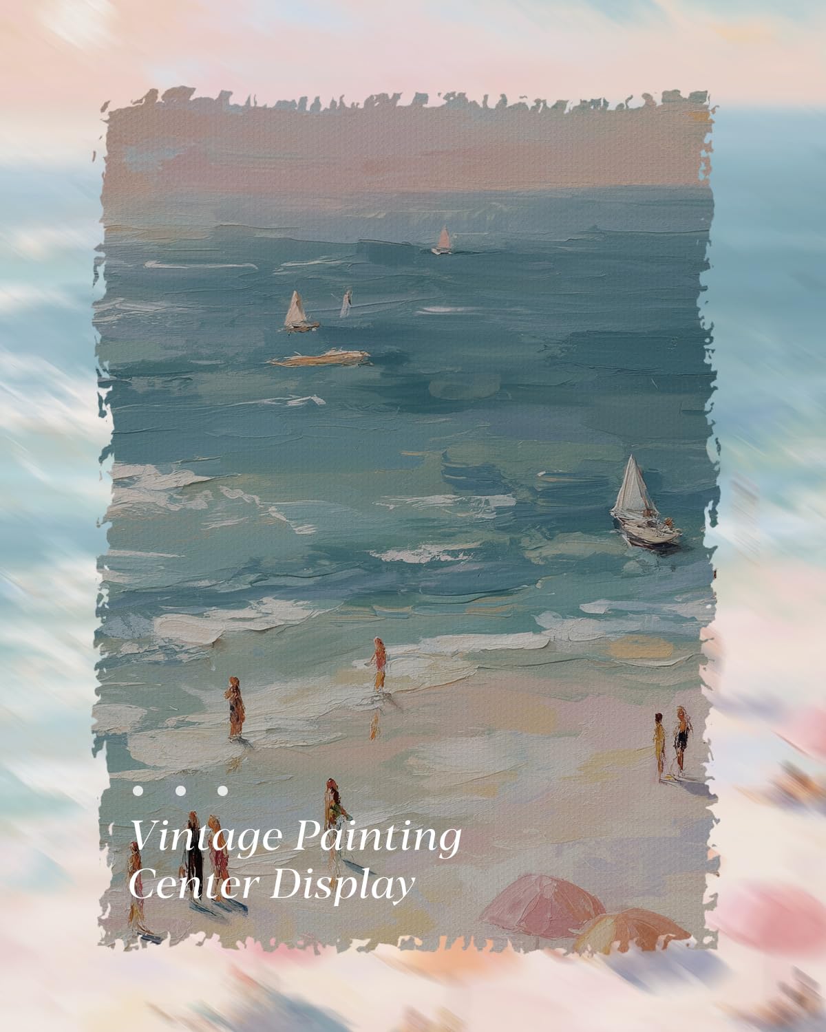 Summer Vibe Coastal Beach Wall Art 12''x16'' Framed Canvas Print (The Sunny Beach / 16"L x 12"W)