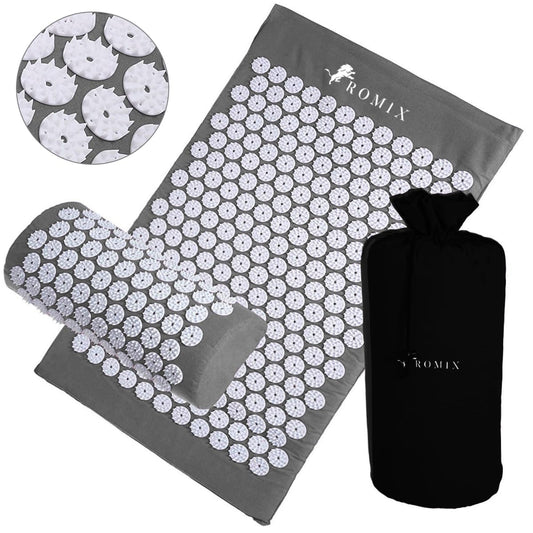 Acupressure Mat And Pillow Set (Grey)