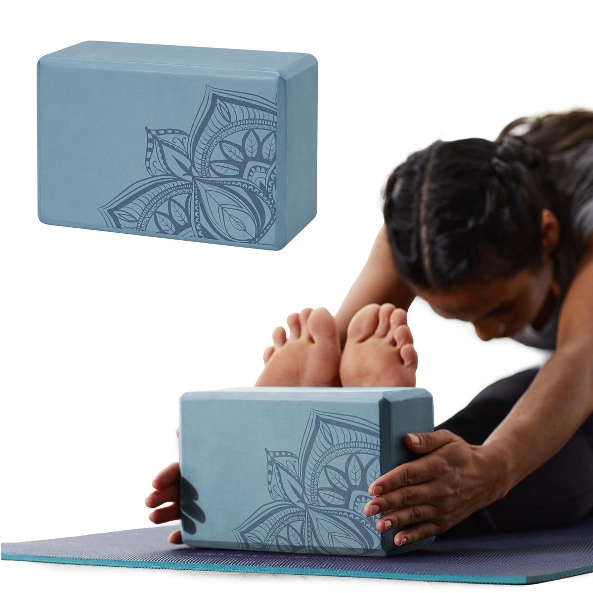 Yoga Block EVA Foam for Balance & Stretch (Blue Shadow Point / 1 Block)