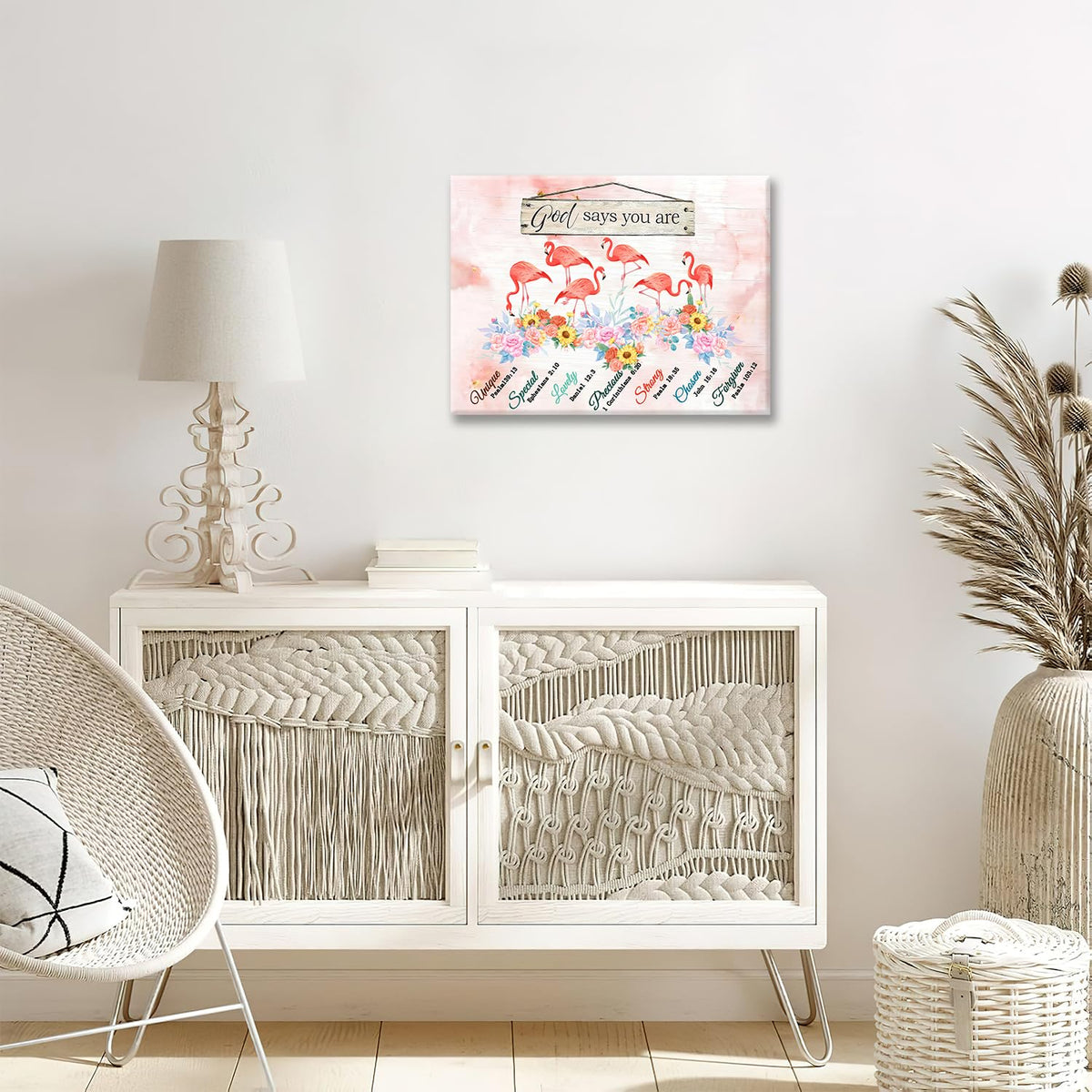 Flamingo Canvas Wall Art Inspirational Painting Framed ArtWork 16"x24" (Flamingoes / 24"L x 16"W)