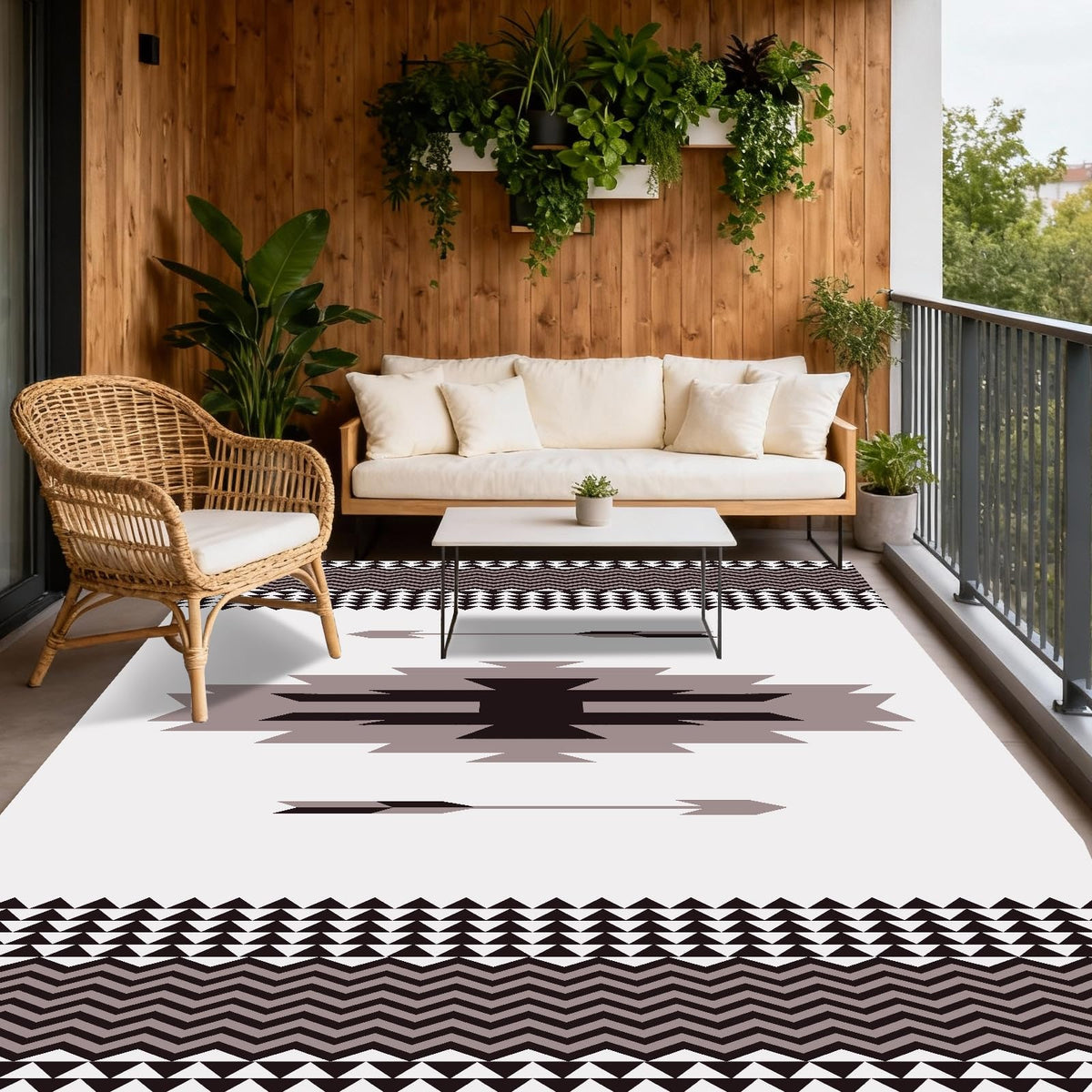 Vintage Outdoor Rug 6x9 ft Waterproof Plastic Mat for RV Patio (Navajo Arrow / 6x9 Feet)