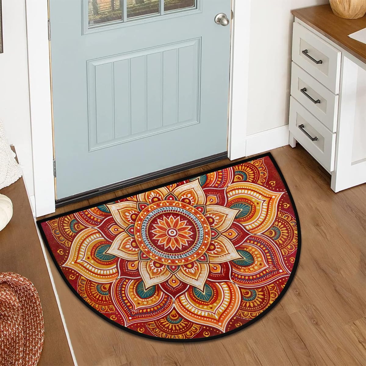 Lotu Half Round Door Mat Semi Moon Rug Fireplace Carpet Area Rugs (Color:45)
