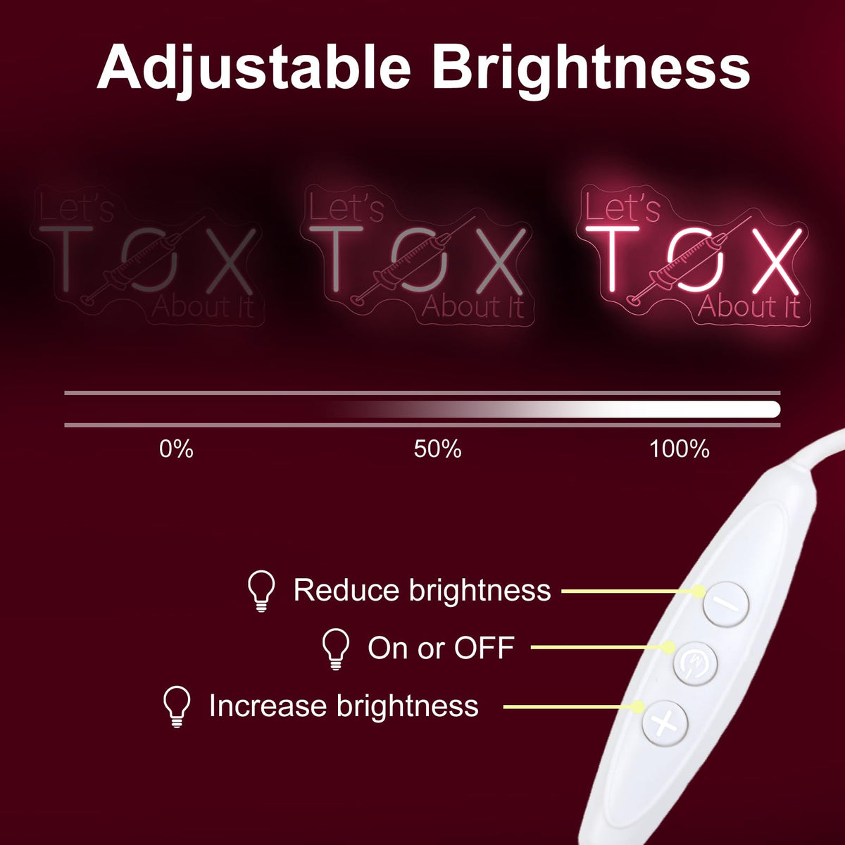 Let's Tox about it Neon Sign Botox LED Light Injector Spa Studio Decor (Tox-1-Light Pink)
