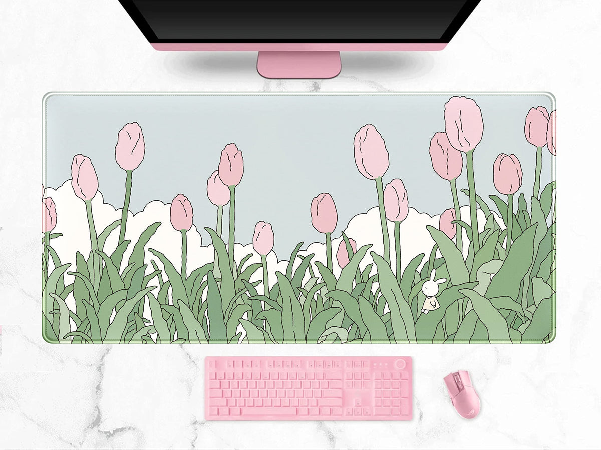 WatercolorTulip Flower Mouse Pads (A Pink Tulip)
