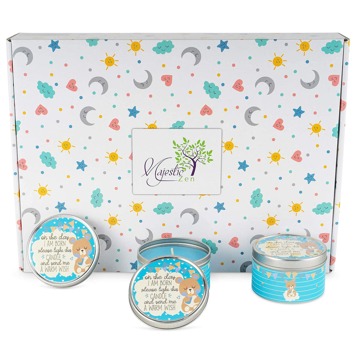 Baby Shower Candle Favors for Boy (Blue-2-9pk)