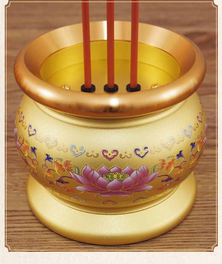 Copper Alloy LED Electric Incense Burner (Pink Gold)