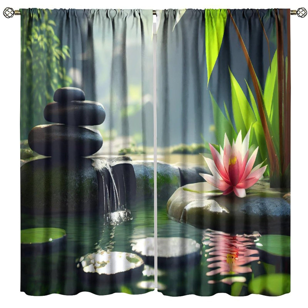 Spa Decor Curtains for Bedroom (20.5"W x 44.5"L (Pack of 2) / Style-5)