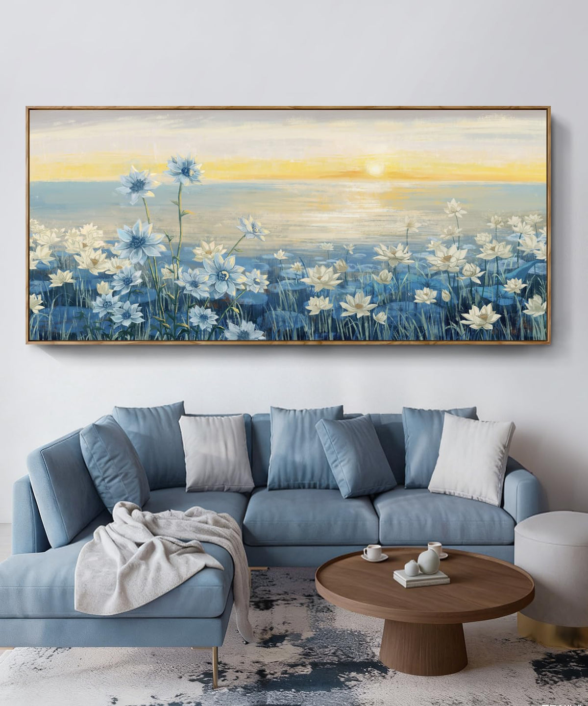 Extra Large Framed Canvas Wall Art 86"x39" (Sunrise Wall Art / 86"L x 39"W)