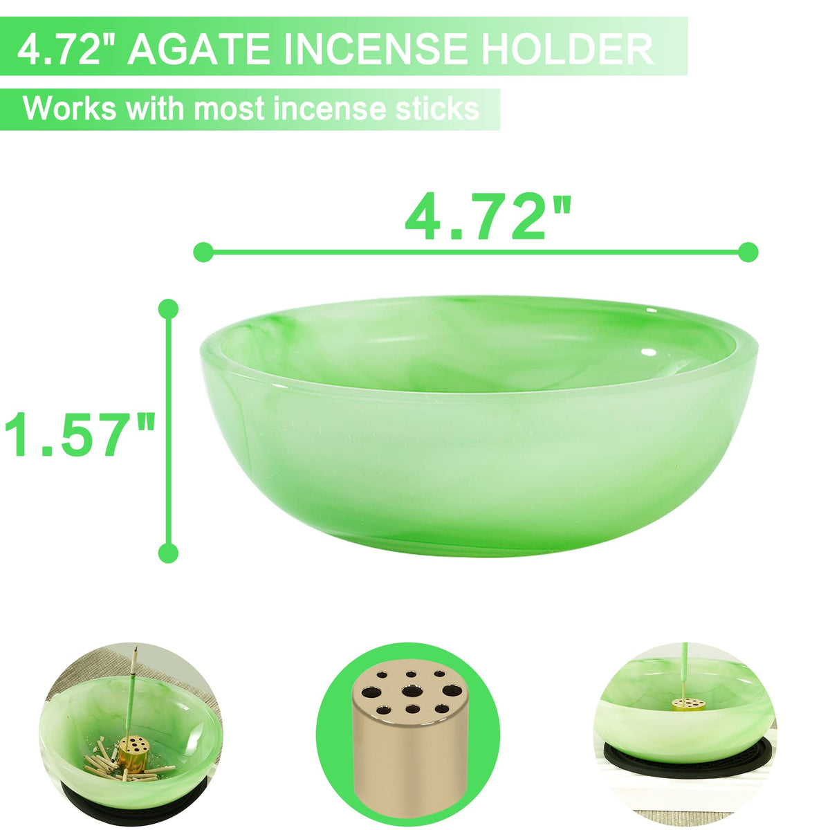 Incense Holder (Agate Green)