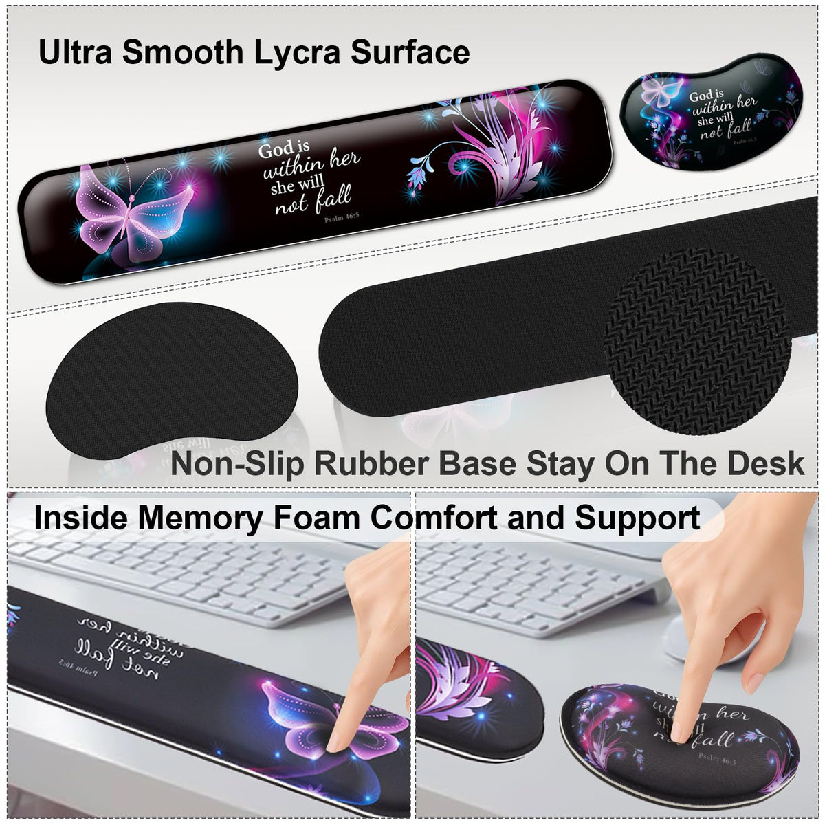 4 in 1 Mouse Pad and Keyboard Wrist Rest (C3-sunlight Forest)
