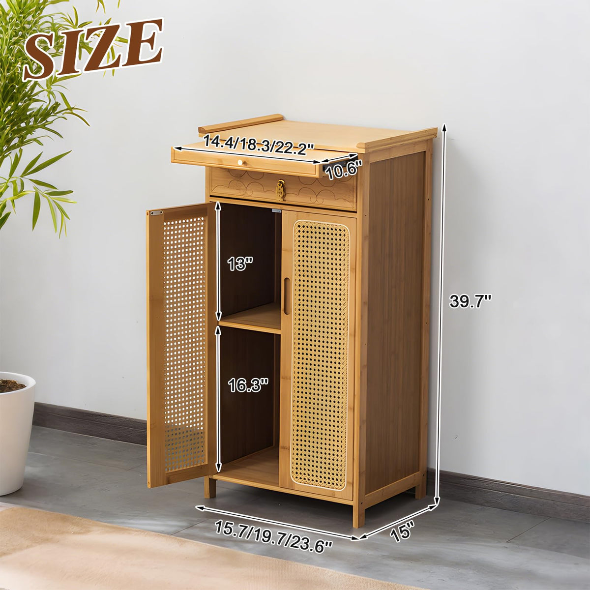 Bamboo Altar Table (19.7 / without Elevated Platform / Natural)