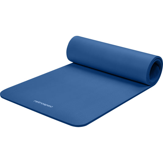 Solana 1 2" Thick Yoga Mat Non Slip Exercise Mat w (Denim Blue / 1/2 inch)
