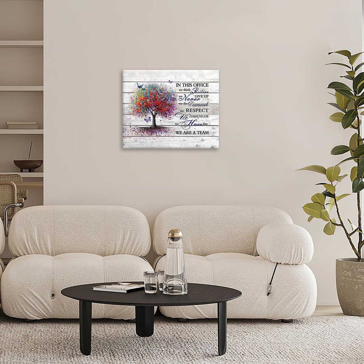 Office Inspirational Wall Art Motivational In This Office Quotes Pictures Wall Decor We Are A Team Canvas Prints Painting Framed Artwork for Teamwork Office 20"x16" (20"L x 16"W / Teamwork-1)