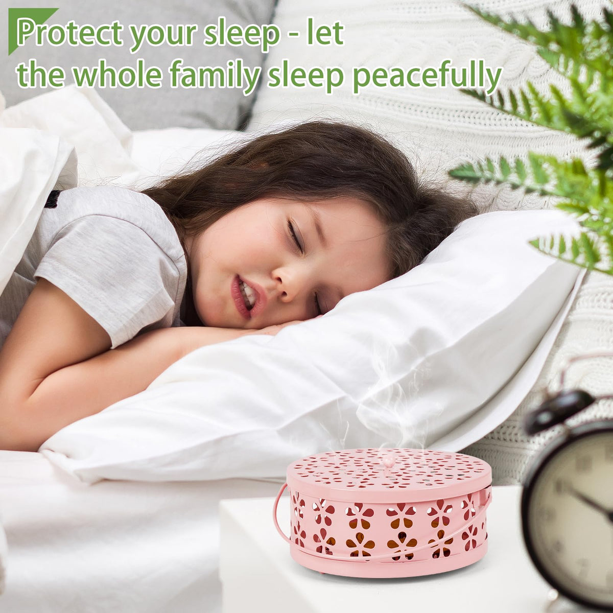 2 Pack Portable Iron Mosquito Coil Holder with Handle (2 Pack Pink)