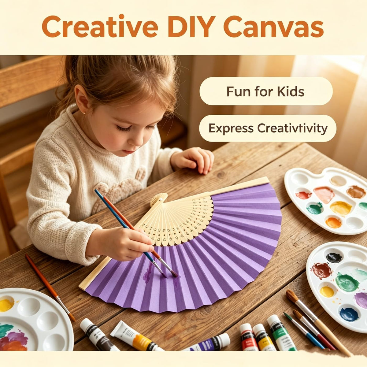 Paper Hand Fans (Purple-50)