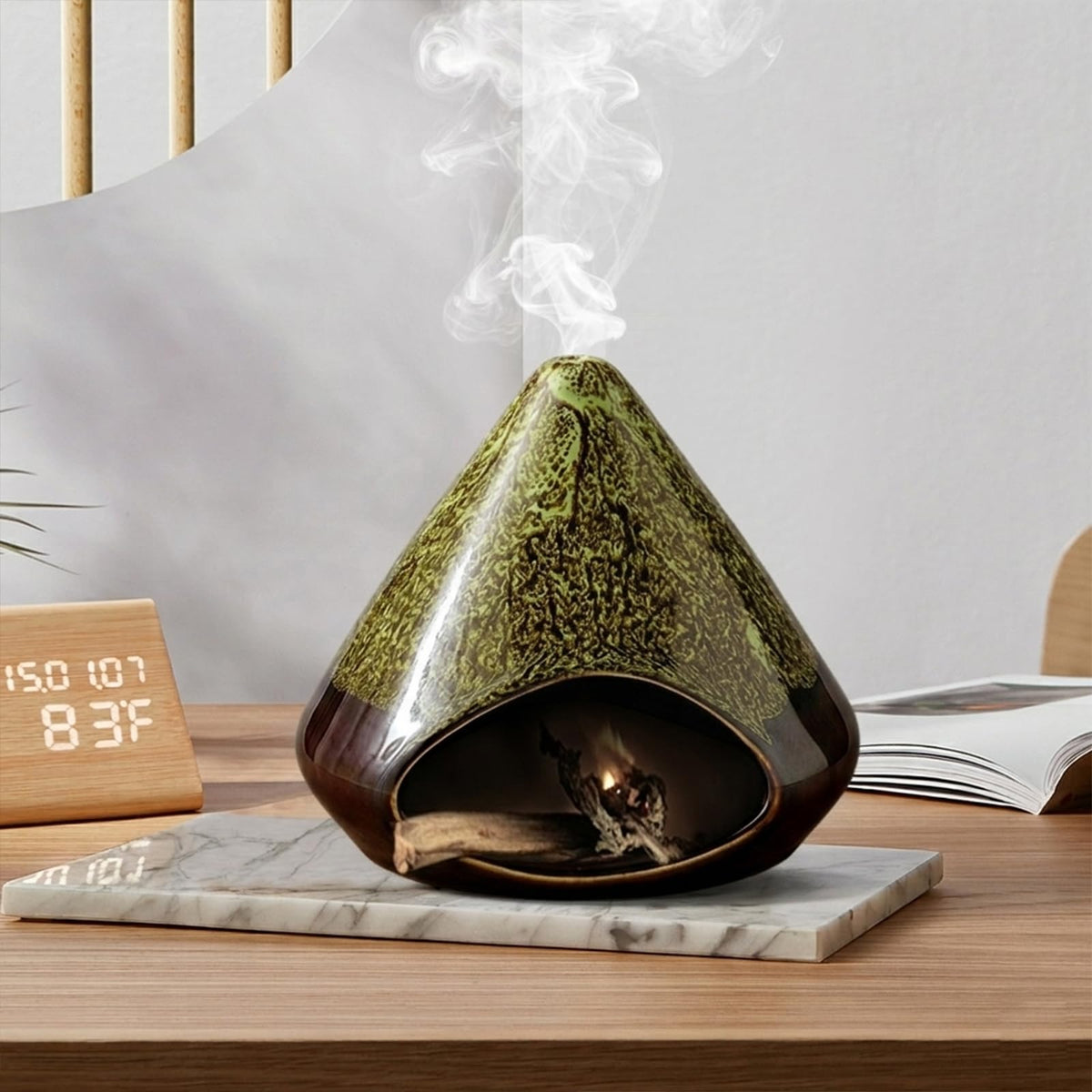 Handcrafted Ceramic Palo Santo Holder (Green)