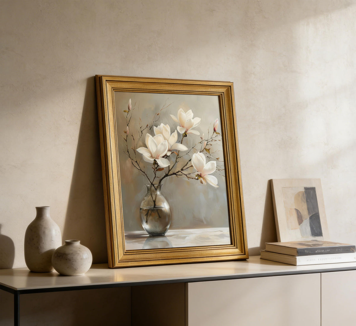 Vintage Gold Framed Wall Art Bathroom Floral Posters Prints Bathrooms Vase Canvas Wall Decor for Bedroom Living room Painting Pictures 12x16 Inches (Bathroom Floral Framed / 12"L x 16"W)