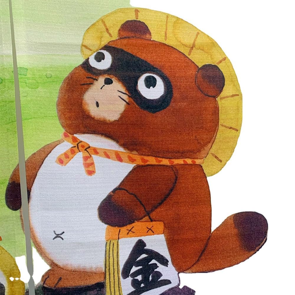Japanese Tapestry Wall Art (Lucky Raccoon)