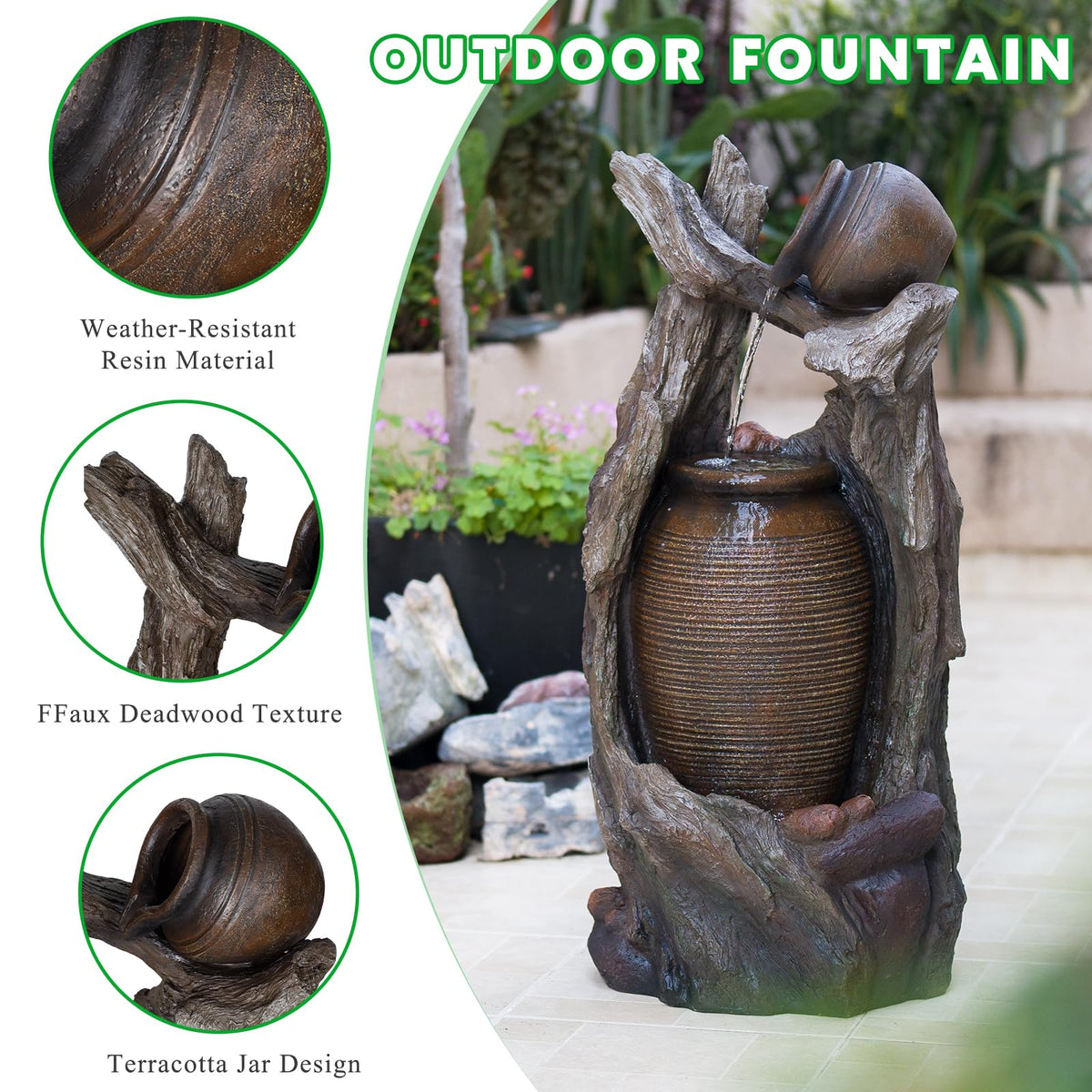 Tree Root Pot Outdoor Water Fountain