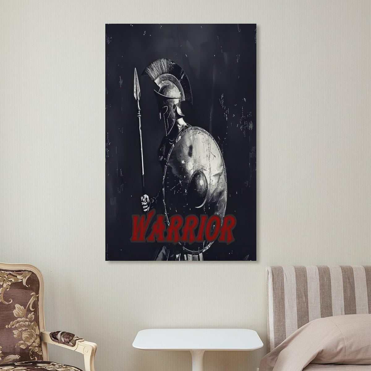 Warrior Spartan Art Poster Canvas Printing Wall Art Prints Wall Decor Posters Ancient Greek Soldier Helmet Shield Spear Battle Style Dark Blue Living Room Bedroom Office Gym Decor 20x30inch (style-5 / 20x30inch(50x75cm) Unframe)