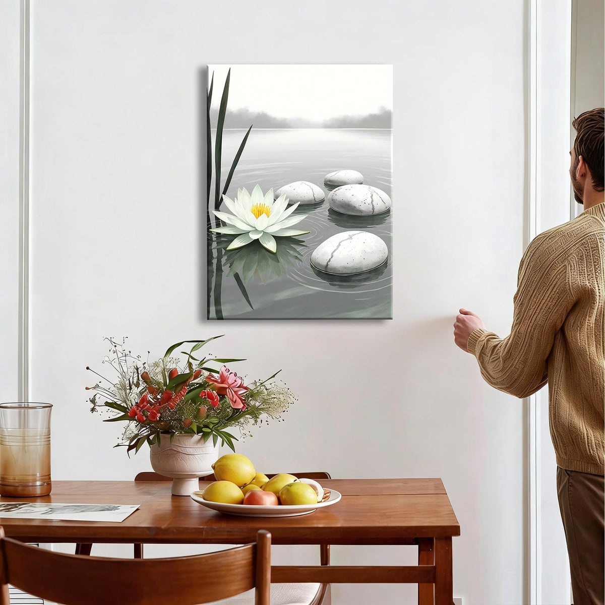 Lotus Flower Wall Art (Pictures20 / 24"L x 16"W)