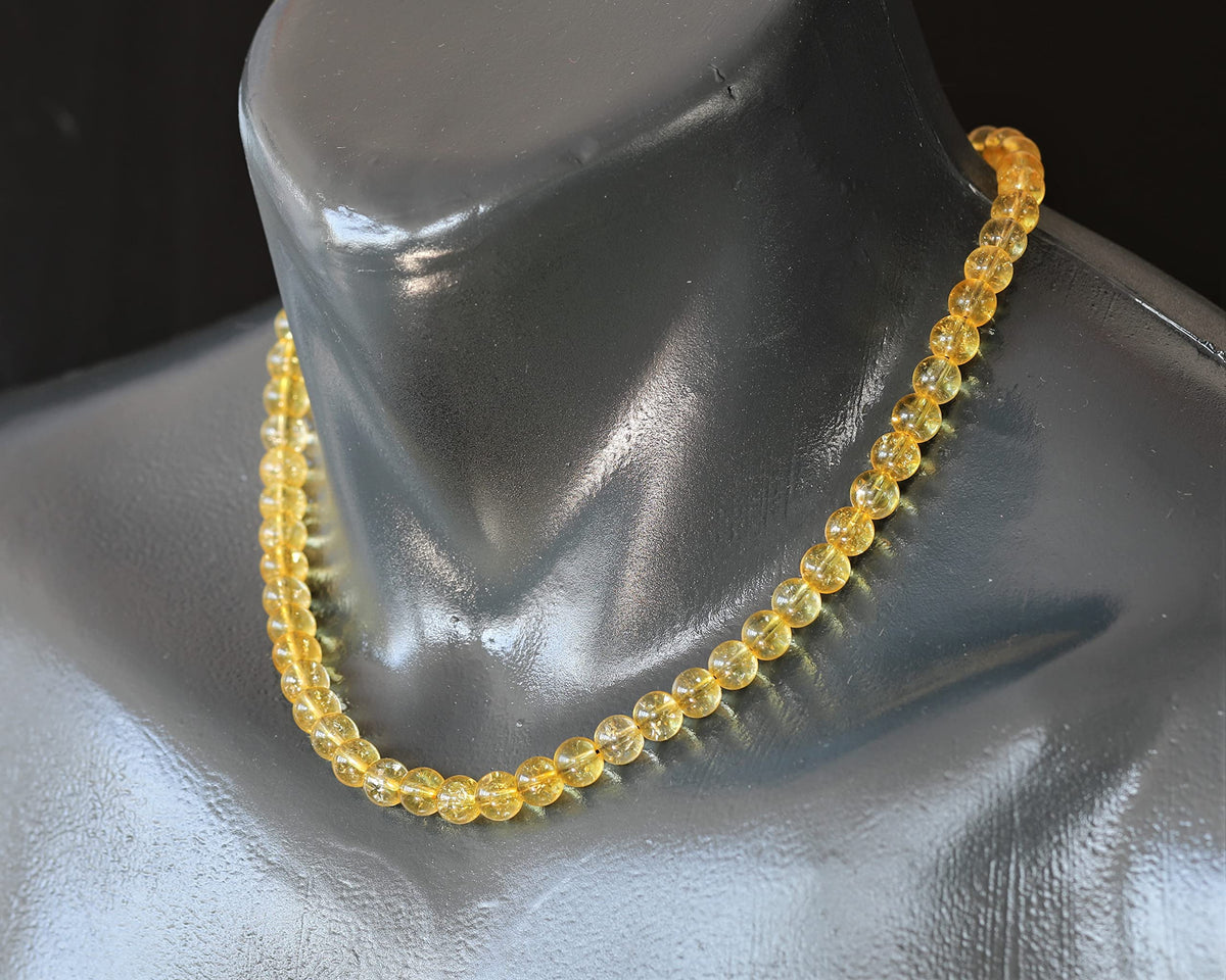 Natural Citrine Beaded Choker Necklace (Citrine / 18 Inches)