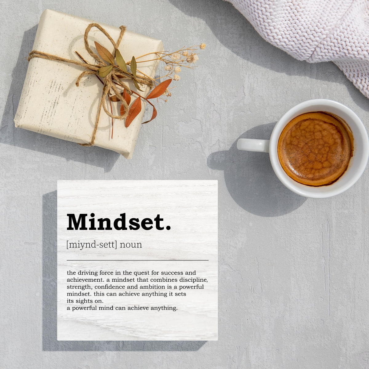 Mindset Definition Decor for Office (Coral)