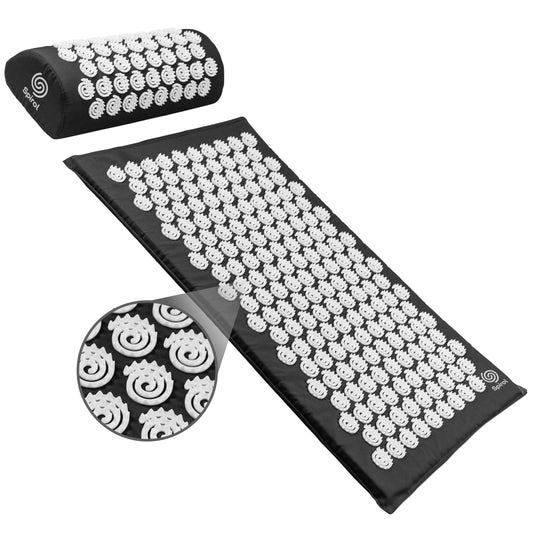 Spirol Acupressure Mat and Pillow Set for Back (Onyx)