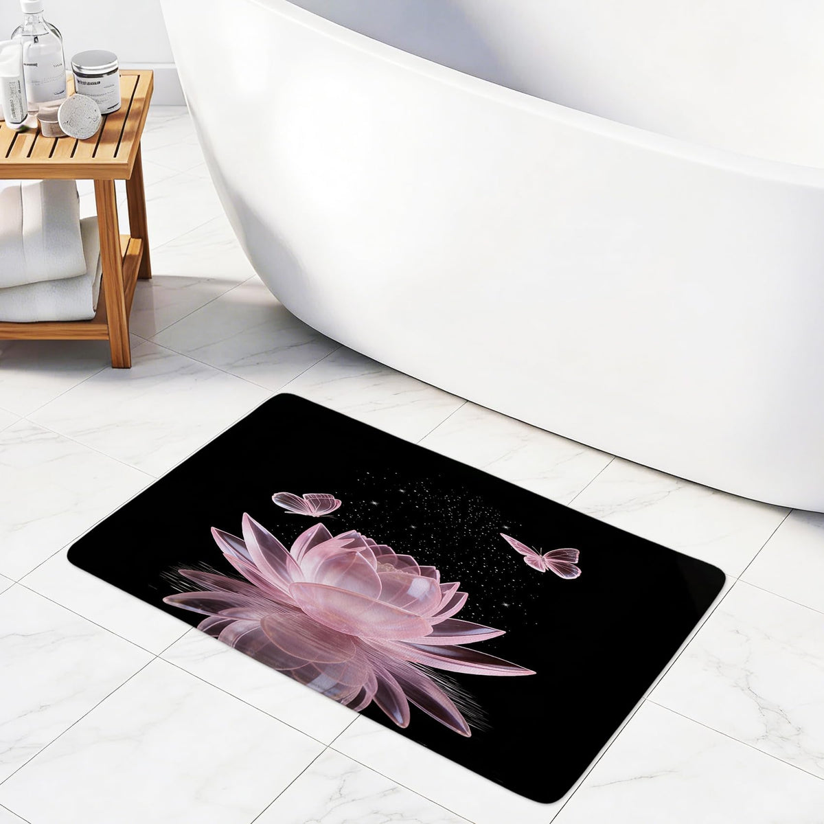 Pink Water Lily Shower Curtain for Bathroom (Pink / 70"W x 70"L (Pack of 2))