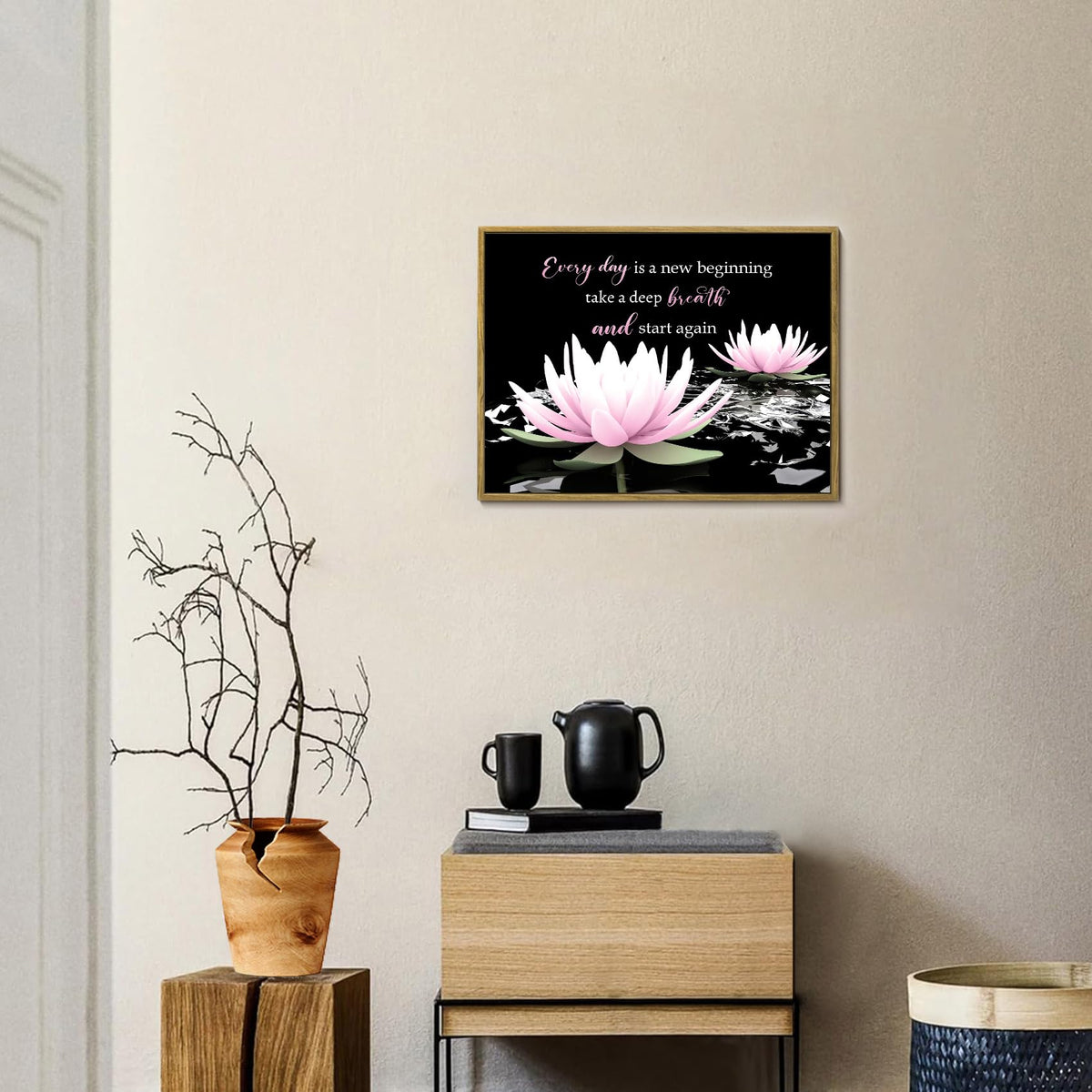 Pink Floral Framed Wall Art (Pink / 12"L x 17"W)