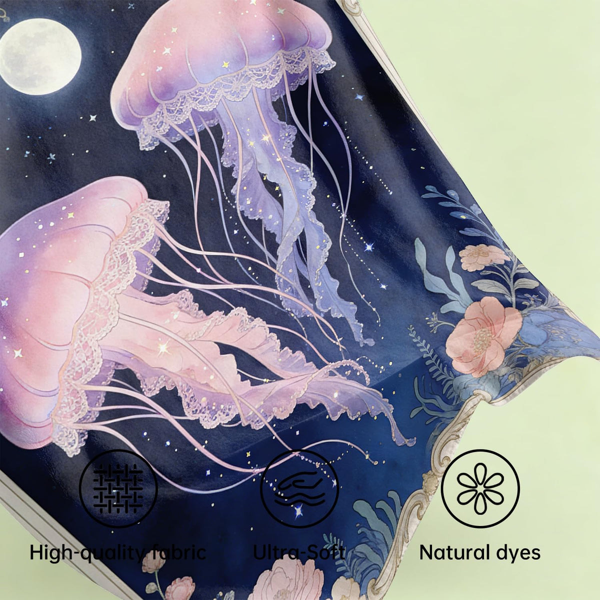 Jellyfish Throw Blanket Fantasy Marine Life Soft Cozy Plush Flannel 30"X40" (Jellyfish / 30"X40")