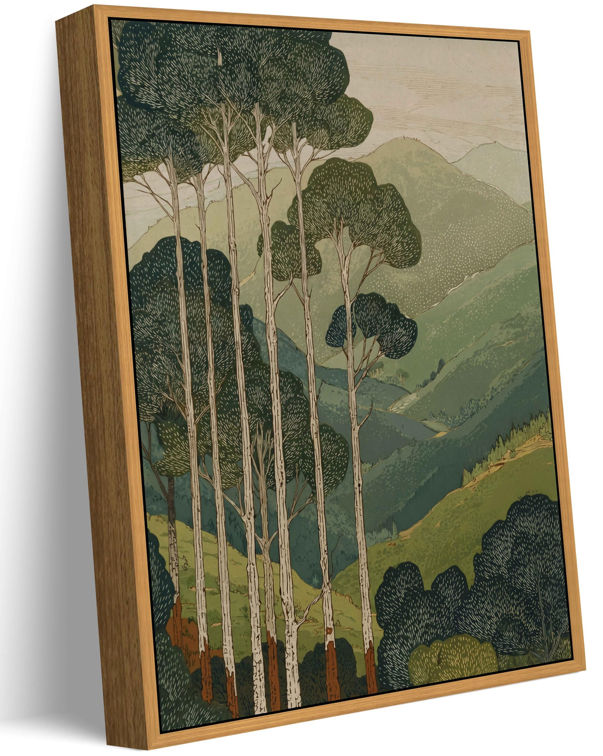 Floating Framed Japanese Forest Canvas Wall Art (Japanese Forest / 10"L x 8"W)