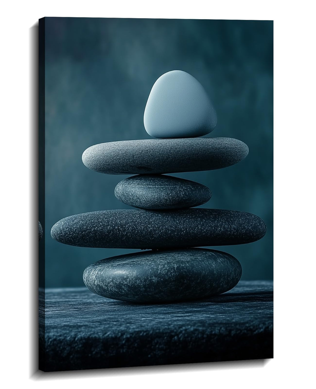 Zen Wall Art Balanced Rock Picture Spa Stone Painting Meditation Canvas Prints Spiritual Room Bathroom Living Room Office Wall Decor Framed (30"L x 20"W / L - Spa Stones)