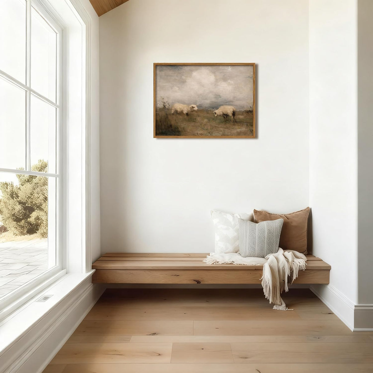 Framed Rustic Sheep Wall Art (Sheep / 24"L x 16"W)