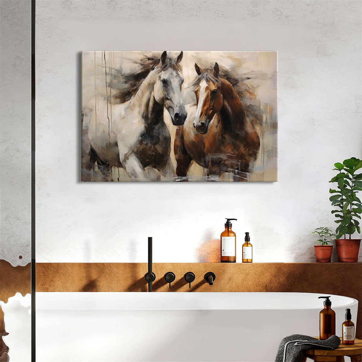Vintage Horse Wall Art Western Horses Canvas Paintings Bedroom Decor Running Horse Prints Pictures Equestrian Aesthetic Poster Rustic Country Animals Artwork for Living Room Bedroom Home Decorations 24x36" (36"L x 24"W / Horse)