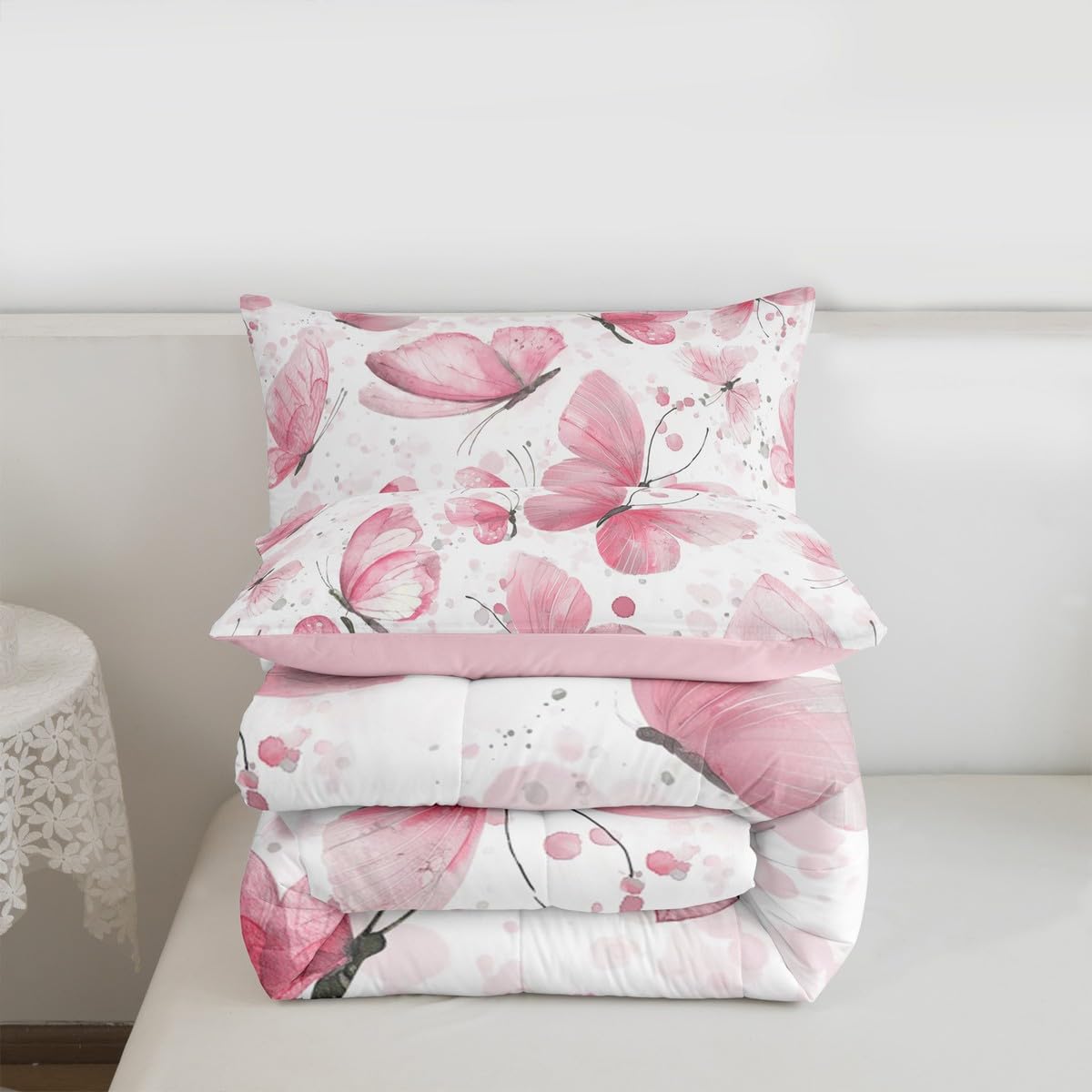 Girls Butterfly Kids Comforter Set Twin Size for Kids Boys Girls (Multi 815 / Twin)