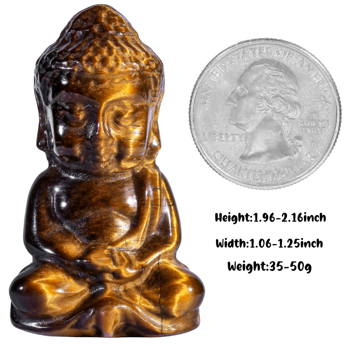 Handcarved Tiger's Eye Sitting Baby Buddha Figurine