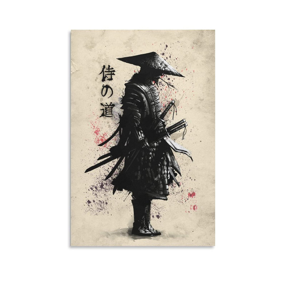 Canvas Poster Japanese Bushido Samurai Warrior Modern Character Wall Art Poster Prints Picture Decoration for Living Room Bedroom Unframed 24 x36 inches (36"L x 24"W / Unframe-8)