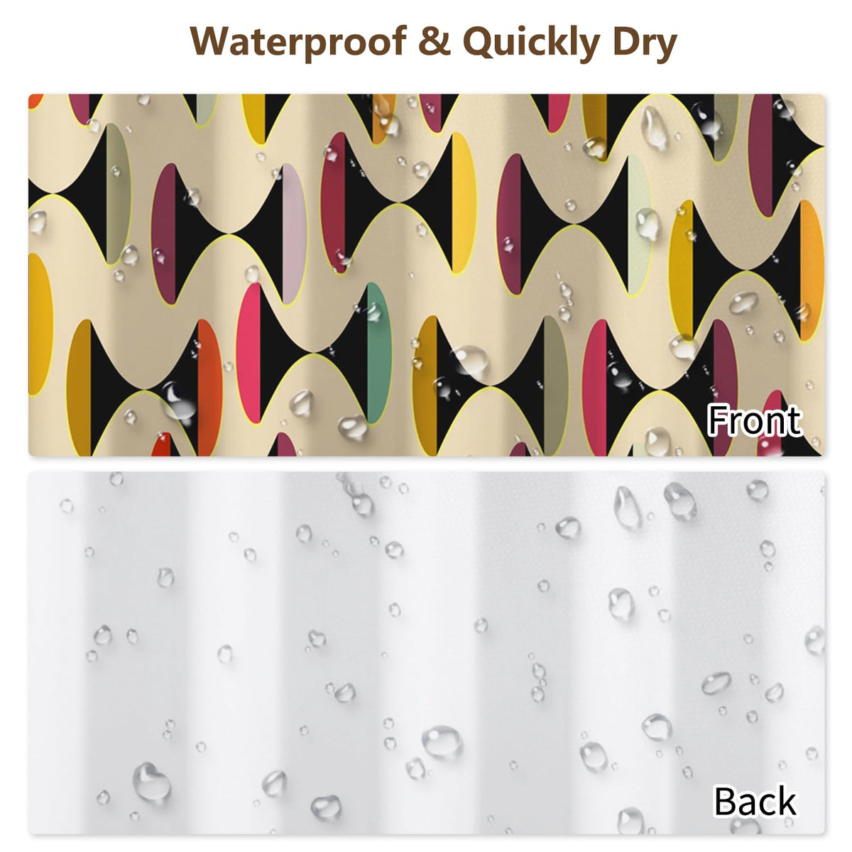 Retro Geometric Shower Curtain 71x74 Inch (Mcm Geometric)