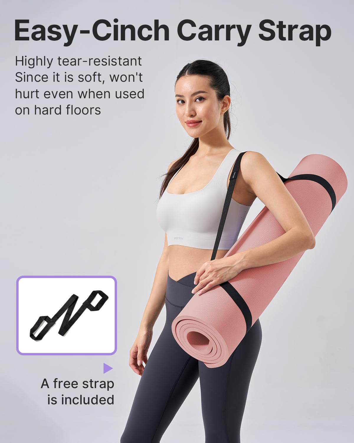 Yoga Mat Extra Thick Yoga Mat (Pink / 72*32*1/2inch)