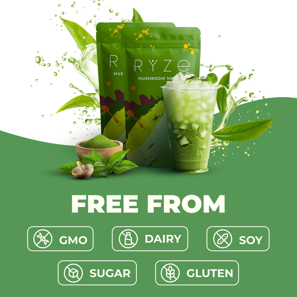 RYZE Mushroom Matcha Starter Kit (12.66 Ounce (Pack of 1))
