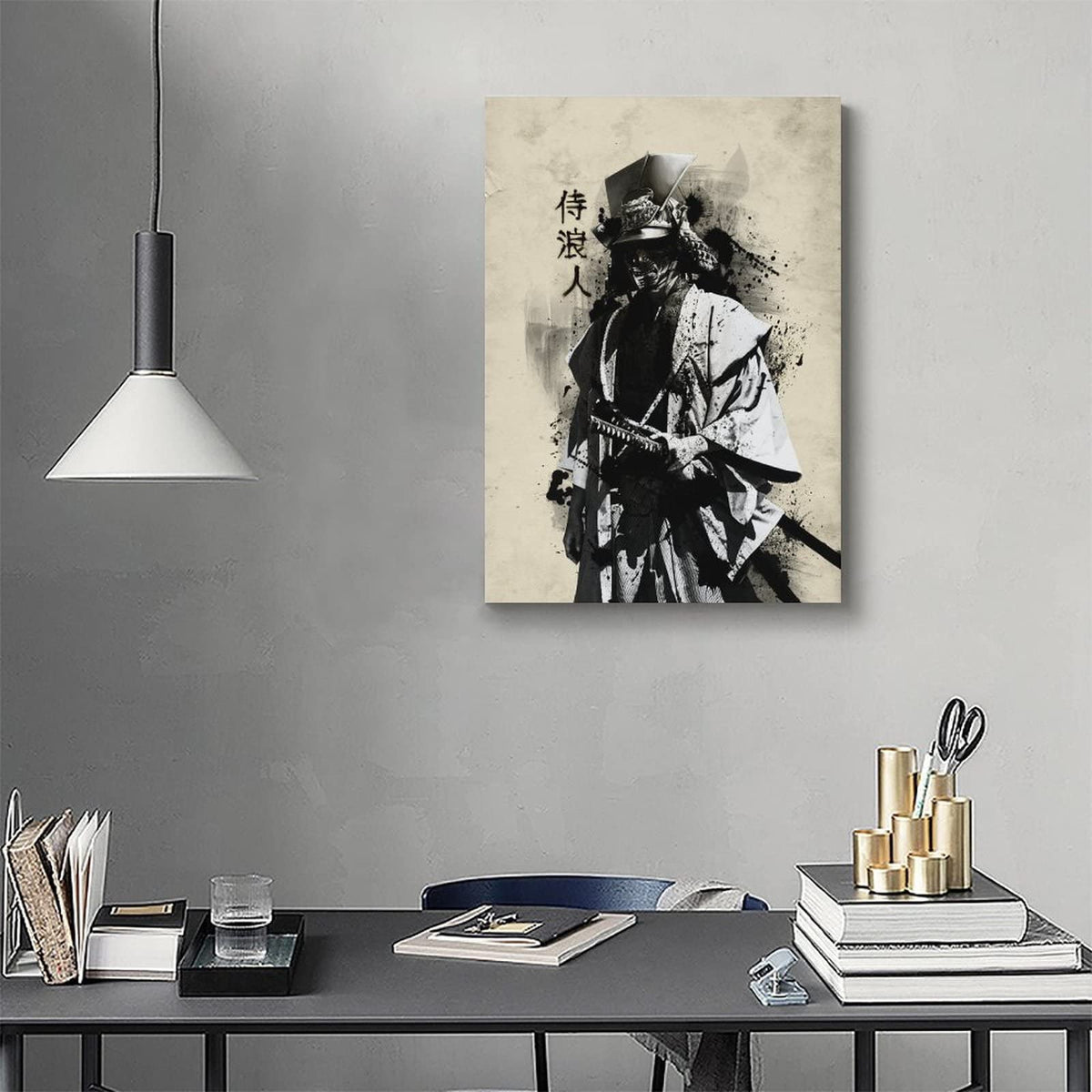 Canvas Poster Oil Painting Japanese Bushido Samurai Ronin Modern Character Wall Art Poster Prints Picture Decoration For Living Room Bedroom Unframed 12 x18 inches (18"L x 12"W / Unframe-4)